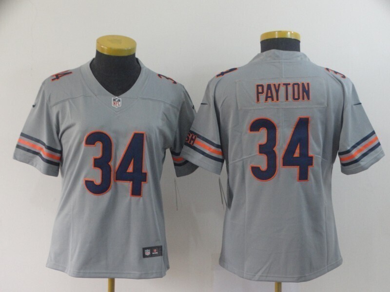 Women 2026 Chicago Bears #34 Payton grey Nike Limited NFL Jersey 2026001